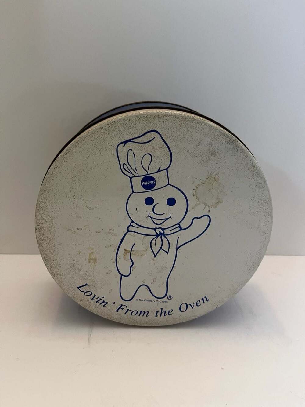 Vintage 1965 Pillsbury Doughboy Round Cookie Tin - Lovin' From the Oven